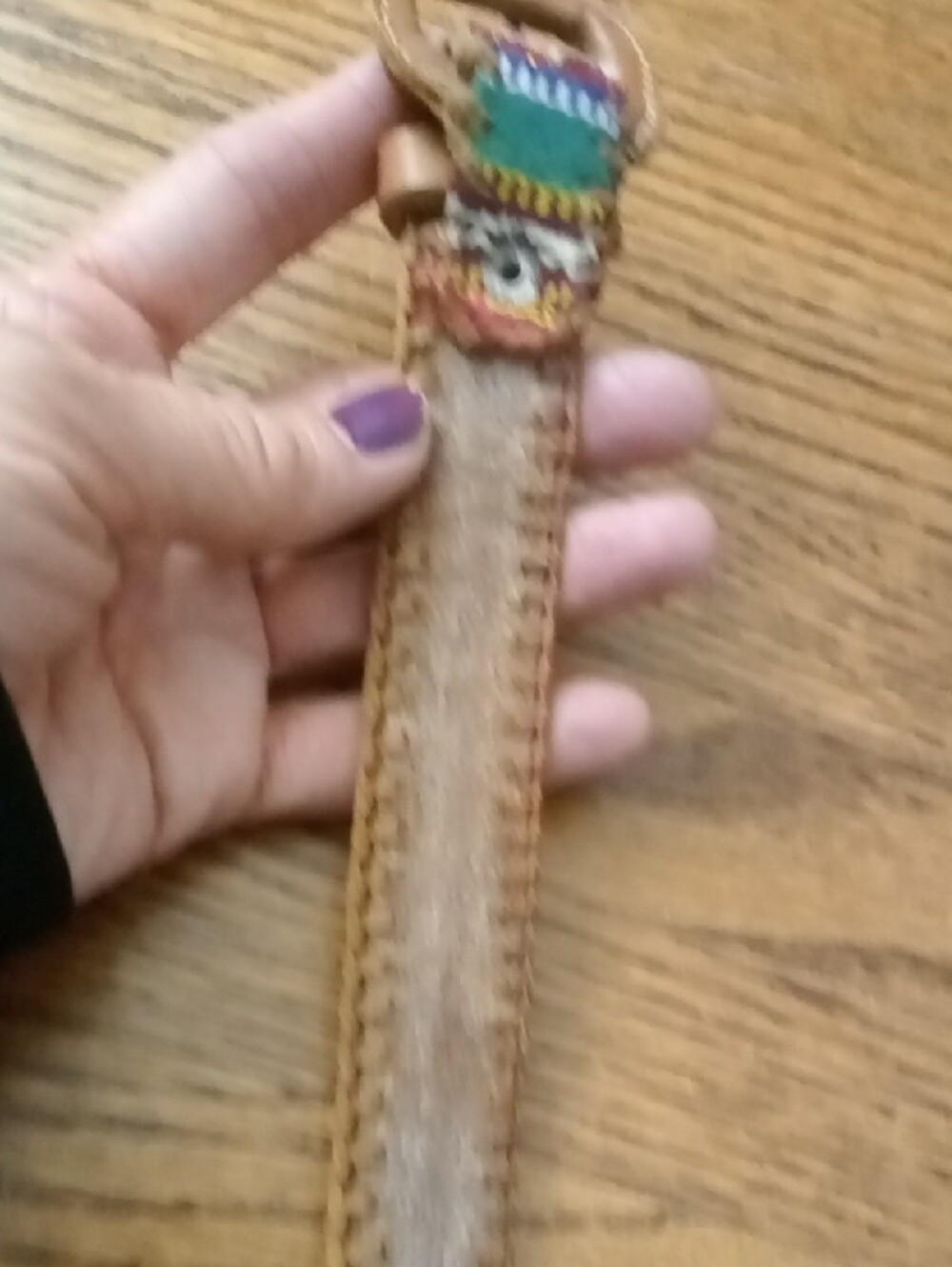 Multicolor Woven Leather Women’s Belt Length 36" - Picture 3 of 5